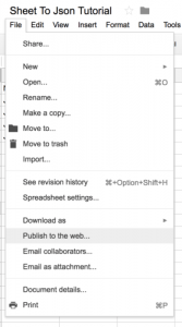 How to use a Google spreadsheet as a JSON data source – Umajin Developer